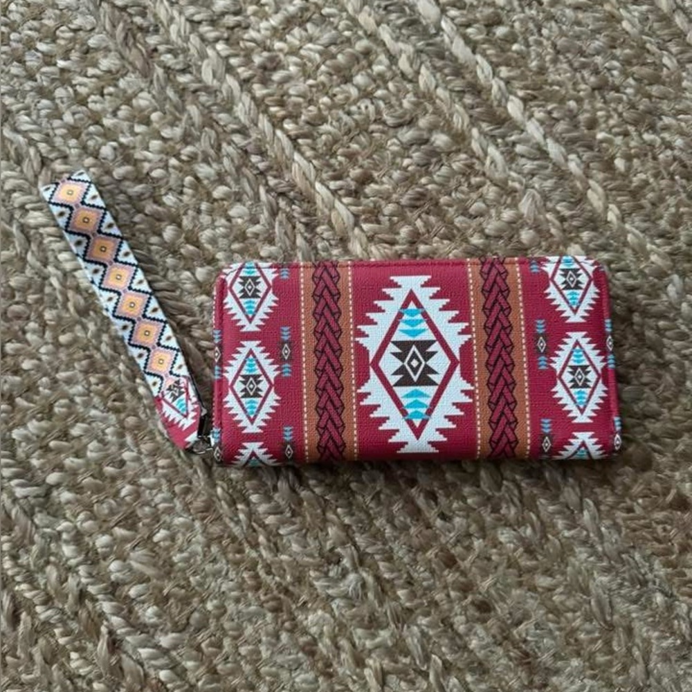 Women’s red western BoHo wallet